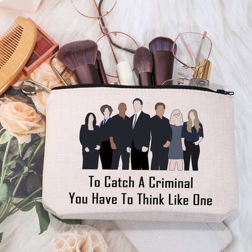 MEIKIUP Murder TV Show Inspired Gift True Crime Makeup Bag True Crime Lovers Gift To Catch A Criminal You Have To Think Like One (To Catch bag)