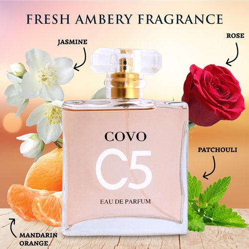 URBAN COLLECTION Covo C5 for Women Eau De Parfum 3.4 fl oz- Pure Femininity in a Bottle - Delicate Floral Scents of Jasmine and May Rose - Cruelty-Free Perfume Precious Gift for Women