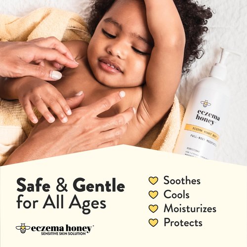 ECZEMA HONEY Itch Cooling Face & Body Rounds & Oatmeal Body Lotion - Bundle for Sensitive & Dry Skin - Cruelty Free