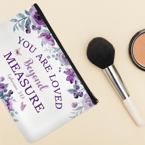 SEAOYOZO Purple Makeup Bag - Christian Bible Gifts, Travel Cosmetic Bag, Church Bag