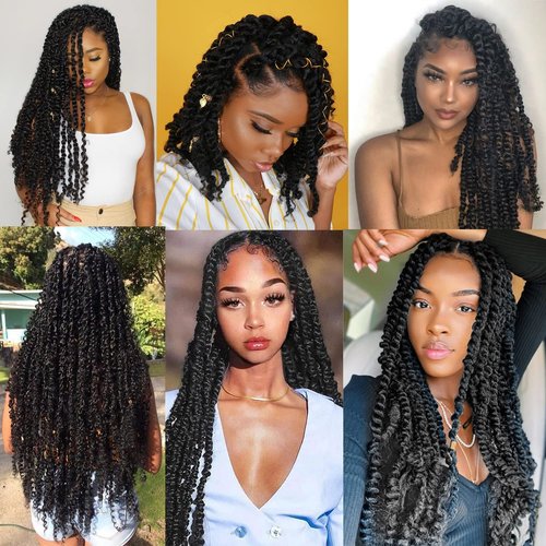 Ubeleco Passion Twist Hair 30 Inch 7 Packs Water Wave Crochet Hair for Black Women Long Bohemian Curly Braiding Hair Spring Twist Crochet Braids Hair Extensions (30inch,1B)