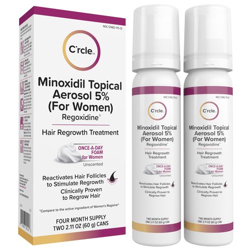 Minoxidil for Women 5% Foam - Helps Restore Top of Scalp Hair Loss and Support Hair Growth for Women, Regrowth with Unscented Topical Treatment for Thinning Hair (5% Foam 4-Month Supply)