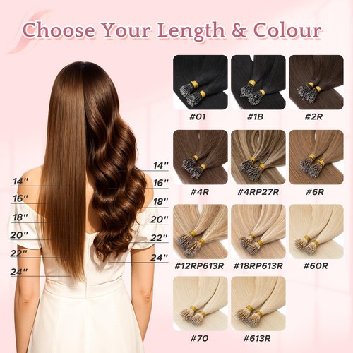 SEGO Nano Tip Hair Extensions Human Hair, Nano Beads Balayage Seamless Highlight Pre-bonded Extensions for Women, 0.7g/strand, 50 strands 35g/pack -20 Inch#02R Dark Brown