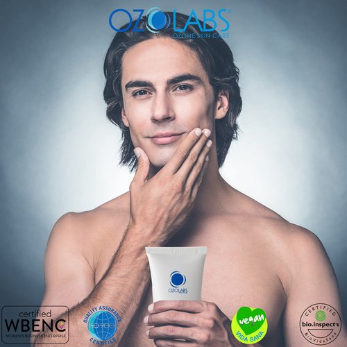 OZOLABS After Shave Lotion with Certified Organic Ozonated Oils | Soothing, Hydrating & Age-Defying Formula for Men | Fast-Absorbing Moisturizer for Sensitive Skin | ISO 9001 | 2.5 fl oz
