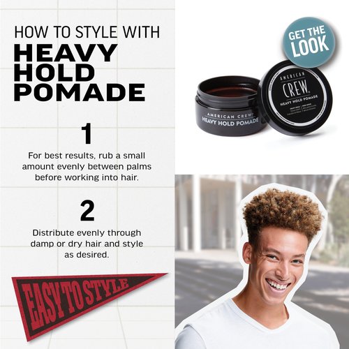 American Crew Men's Hair Pomade, Like Styling Gel with Heavy Hold & High Shine, Stocking Stuffer for Him, 3 oz