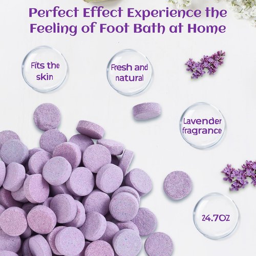 BTTEUYE Foot Pedicure Soak,Natural & Refreshing,Relieve Fatigue,Soothe & Protect Feet,Lavender Scent,350-Count