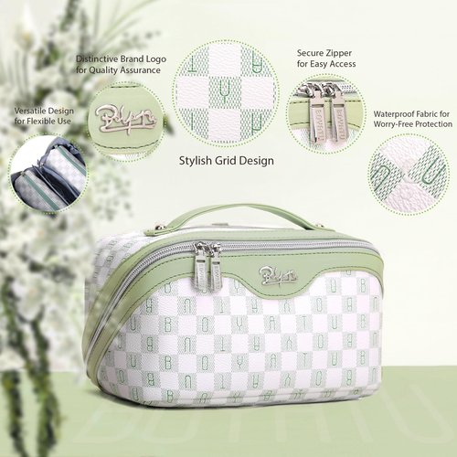 BOYATU Travel Makeup Bag for Women Organizer: Cosmetic Bag - Large Capacity Toiletry Bag 02-Light Green