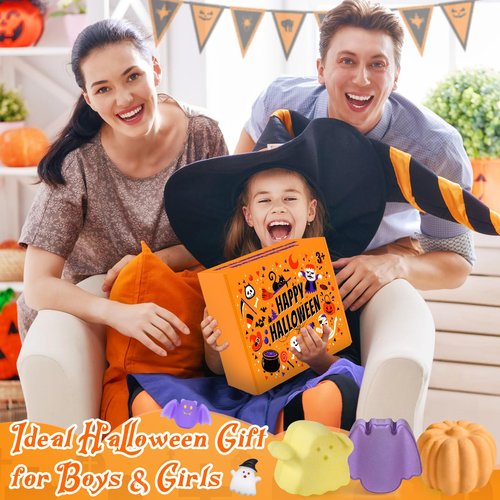 9 Pack Halloween Bath Bombs with Halloween Toys Inside, Halloween Gifts for Kids, Bath Bombs for Kids with Surprise Inside for Girls Boys Halloween Treat Bags Halloween Basket Halloween Party Favors