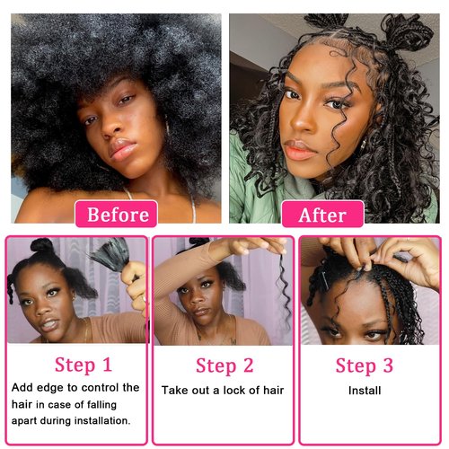 B-Fashion Human Braiding Hair for Boho Braids Deep Wave Bulk Human Hair for Braiding 22 Inch 2 Bundles 100G 100% Brazilian Wet and Wavy Curly Human Hair Braiding Hair Extensions No Weft Bundles