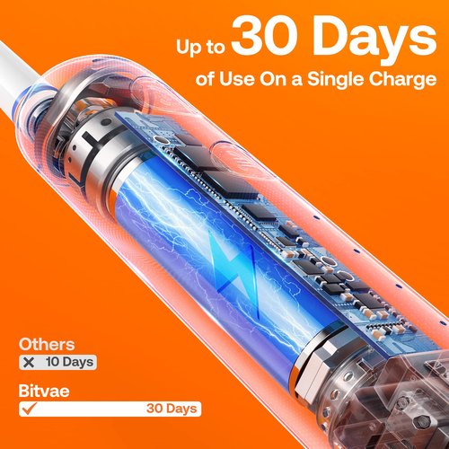 Bitvae Rotating Electric Toothbrush ＆ P1 Portable Mini Water Flosser Bundle, 5 Modes Rechargeable Power Toothbrush，Cordless Water Teeth Cleaner Picks for Travel, Travel Case