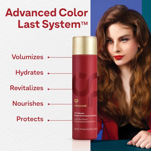 ColorProof Volume Lift It Hair Mousse 9 Fl. Oz. Volumizing Mousse, White Nectarine Scent