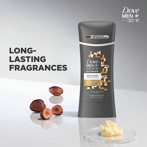 DOVE MEN + CARE Ultimate Antiperspirant Stick Shea Butter 2 Count 48-Hour Sweat Protection Antiperspirant for Men 2.6 oz