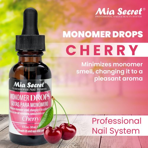 Mia Secret 4oz Liquid Monomer + 1oz Cherry Scented Monomer Drops