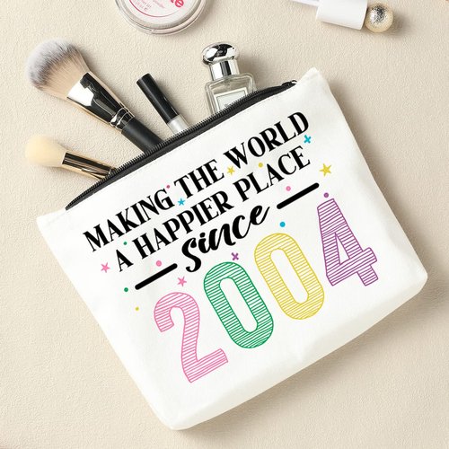 NBIAN 21th Birthday Gifts for gril, Funny 21 Year Old Makeup Bag, Thank You for Being Awesome Makeup Bags for gril, Her, Sister, Daughter, Niece, Making The World a Better Place Since 2004