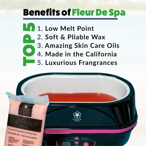 Paraffin Wax Refills 6lb by FLEUR DE SPA – Made in USA – Infused with Coconut & Jojoba Oils – Moisturizing, Hydrating & Soothing for Hands, Feet & Body – Spa & Home Use