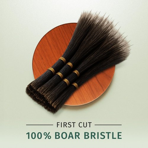 SHASH Since 1869 Hand Made In Germany Professional Series Boar Bristle Round Brush - Add Volume, Help Fight Frizz - Super-Grip Handle for Easy Styling - Eco-Sour (Small)