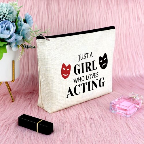 Theatre Lover Gifts Makeup Bag Theatre Drama Gift for Actress Theater Gifts for Women Theatre Acting Gift for Drama Student Retirement Graduation Gift for Drama Teacher Dramatist Cosmetic Travel Bag
