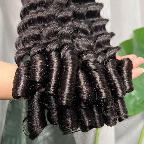 Lemoda 16Inch 1PC/lot Burmese Loose Deep Wave Curly Virgin Human Hair Bundles Spriral Curly Ends Top Quanlity Unprocessed Raw Human Hair Extensions