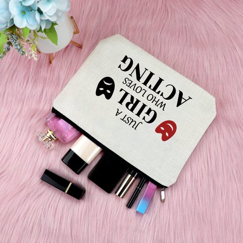 Theatre Lover Gifts Makeup Bag Theatre Drama Gift for Actress Theater Gifts for Women Theatre Acting Gift for Drama Student Retirement Graduation Gift for Drama Teacher Dramatist Cosmetic Travel Bag