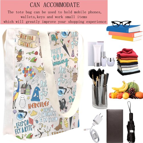 POFULL Movie Characters Collage Carrier Bag Case Fairy Tales Gift for Women