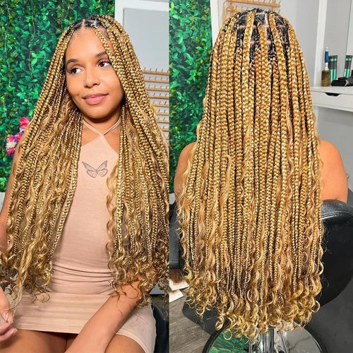 Human Braiding Hair 27#Honer Blonde Deep Wave Bulk Human Hair For Braiding Hair Extensions No Weft 1 Bundle 100g Micro Braiding Human Hair for Boho Knotless Braids Human Hair (16 Inch,27#,100g)