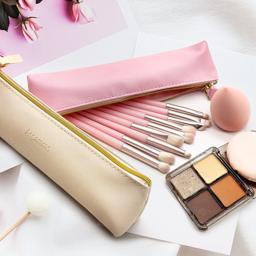 Aspamms 3PCS Small Makeup Bag for Purse, Mini Portable Cosmetic Bags for Women, Coin Purse Lipstick Cosmetic Accessories Leather Organizer, Small Travel Kit Storage Pouch