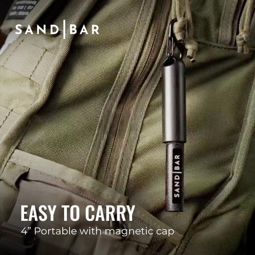 SandBar Callus Removal, Hand Callus Remover Salve Balm Stick for Working Hands, Lightweight Dead Skin Remover Tool Grit Surface, Knurled Handle, Magnetic Cap Hand File 4" - Black