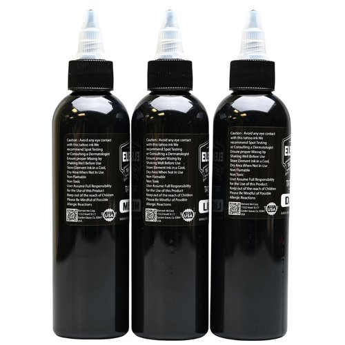 Element Tattoo Supply Greywash Tattoo Ink Set for Professional Tattooing Supplies – Light, Medium & Dark Solid Shades for Outlining, Shading & Blending for Artists – 4 oz Bottle (3 Pack)