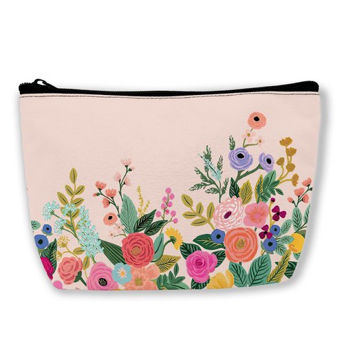 BUYIDUI Pink Flower Floral Blossom Makeup Bag Cosmetic Bag for Women Girls,Portable Makeup Bags Travel Toiletry Bag Organizer