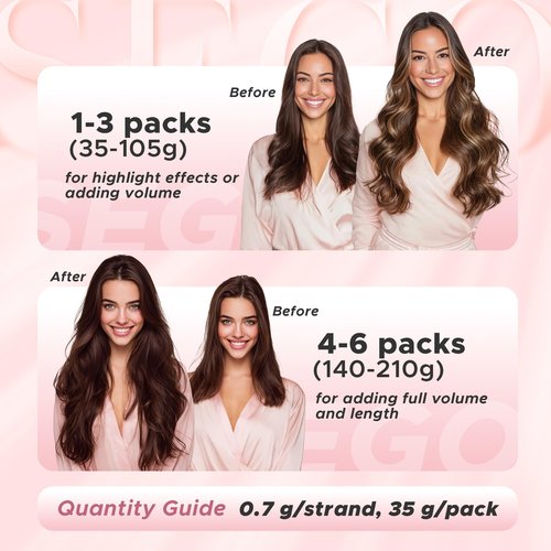 SEGO Nano Tip Hair Extensions Human Hair, Nano Beads Balayage Seamless Highlight Pre-bonded Extensions for Women, 0.7g/strand, 50 strands 35g/pack -20 Inch#02R Dark Brown