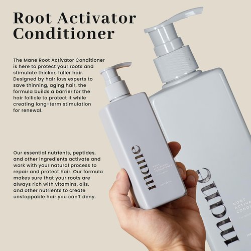 Superior Mane Root Activator Shampoo & Conditioner for Men – Nourishing Daily Hair Care Set – Supports Healthier, Fuller-Looking Hair with Ginseng, Oat & Sesame Extracts – Unscented, 17 fl oz (2 Pack)