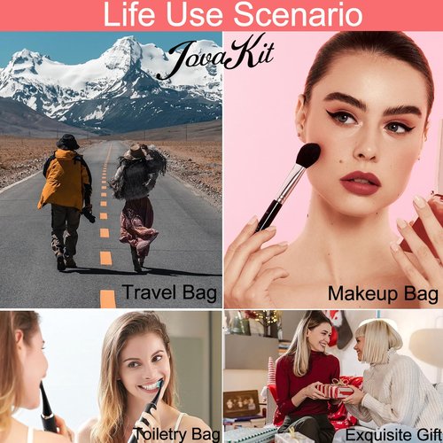 JOVAKIT Cubic Shaped Quilted Makeup Bag Cosmetic Bag for Women, Floral Coquette Cotton Cube Travel Makeup Case Zipper Make Up Pouch, Travel Storage Organizer (Pink Bowknot)
