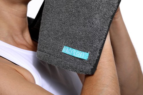 FACESOFT 2X Pro Infused Charcoal Detox Sweat Towel - Double Activated Charcoal for Deeper Detox - Absorbent Exercise Towel for Gym and Sports - Beauty - 1 Pc