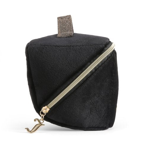 Juicy Couture Black Makeup Bag Cosmetics Organizer Travel Essentials Diagonal Loaf Velour Large Logo