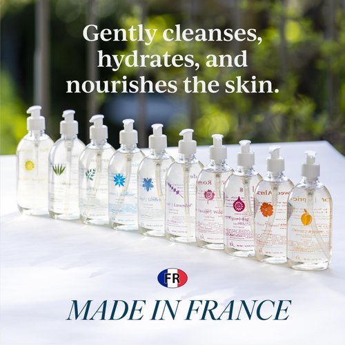 Provence Sante Natural Liquid Soap - Moisturizing Almond Oil Hand Soap with Lemon Vervain Scent - Elegant Pump Dispenser for Kitchen & Bath (16.9 oz)