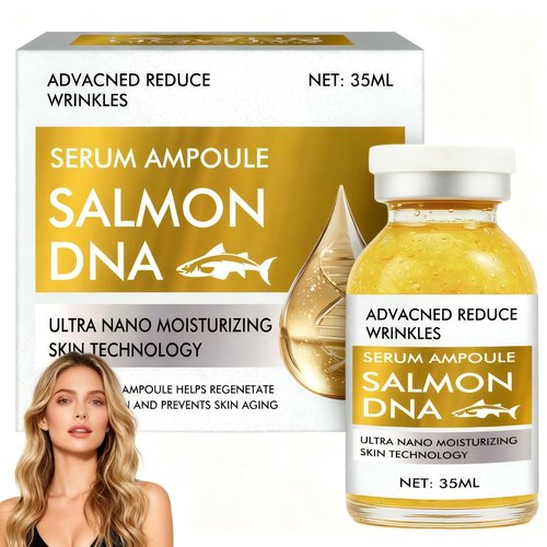 Salmon DNA Serum, Ampoule Face Serum for Anti-Aging & Intensive Moisturizing, Salmon DNA Oil to Reduce Wrinkles & Revitalize Dull Skin