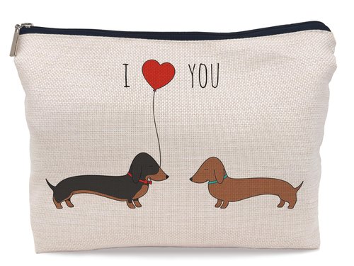 Lacosu Dachshund Gifts: Makeup Bag, Wiener Dog Gifts for Women