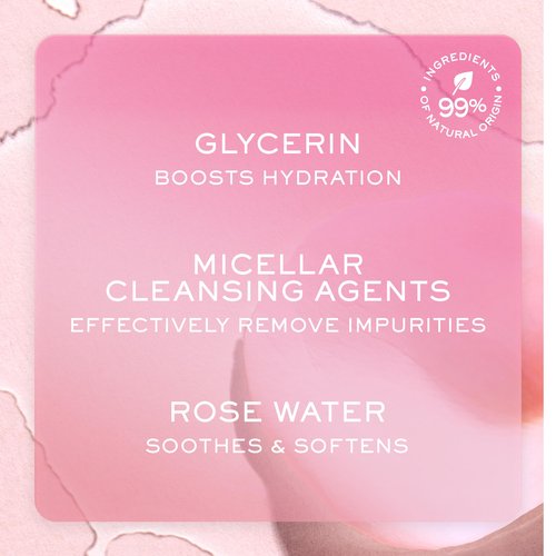 Nuxe Very Rose 3-in-1 Micellar Water, Soothing Facial Cleanser and Makeup Remover, with Rose Extract for Face & Eyes, 6.7 Fl Oz