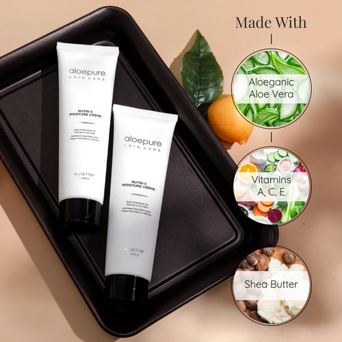 Aloette Nutri-C Face Moisturizer Cream - Daily Facial Skin Care Products for Wrinkles & Fine Lines - Skin Moisturizer Face Lotion Hydrates & Rejuvenates Dry to Normal Skin, Gluten Free - 3 Fl Oz