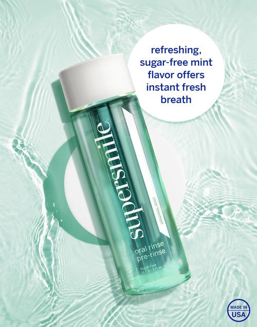 Supersmile Oral Rinse Mouthwash - Clinically Formulated Mint Flavored Sugar Free Dental Mouthwash - Fresh Breath - Anti-Germicidal - Alcohol-Free (16 Fl Oz) (Pack of 2)