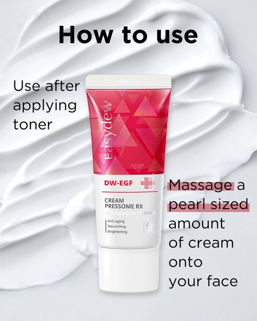 EASYDEW DW-EGF Peptide Pressome RX Cream - Korean Anti Aging Face Moisturizer for Firmness & Elasticity with EGF, Ceramide, Hyaluronic Acid - Soften & Reduce the Appearance of Wrinkles, 1.01oz. 3 Pack