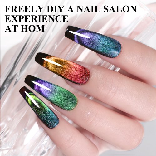 Imtiti 6Pcs 9D Cat Eye Gel Nail Polish Kit 10ml Long Lasting Soak Off UV LED Magnetic Polish for Nail Art Salon DIY at Home Gift for Women