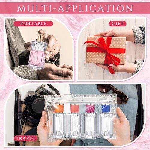 Teenyyou 6 Pcs 100 ml Perfume Cologne Bottles Empty Refillable Travel Glass Chic Empty Perfume Spray Bottles Decorative Set for Men Women Portable Dispenser Fragrance Container Set