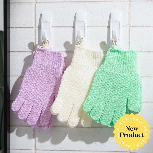 Bare Botanics Exfoliating Shower Gloves + Bergamot Mint Body Salt Scrub