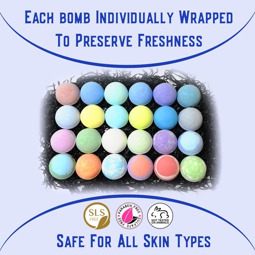 Bath Bomb Gift Sets for Men. 24 Therapeutic Aromatherapy Mens Bath Bombs. Best Gift for Dad and Fathers Day Gift Sets