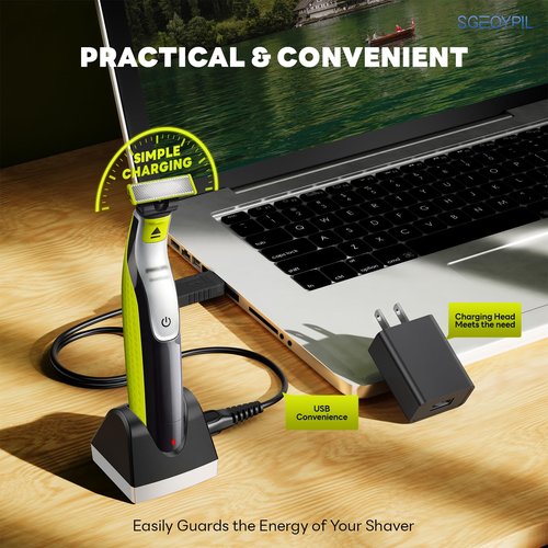 Replacement HQ850 Razor Charger Base Compatible with Philips Norelco OneBlade Electric Shaver QP2630 QP2530 for One Blade Beard Trimmer Charging Stand (Only Fit for 8V)