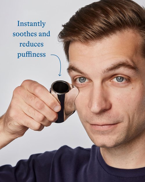 Harry's Cooling Eye Kit for Men - Gua Sha Depuffing Facial Massage Tool and Cooling Eye Stick