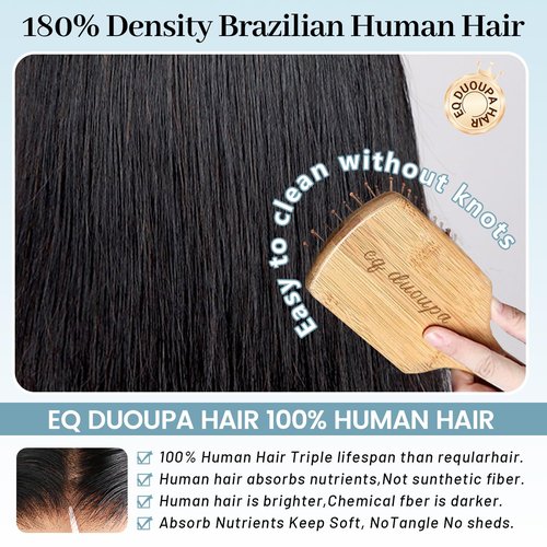 EQ DUOUPA Wear and Go Glueless Bob Wigs Human Hair Pre Plucked Pre Cut Short Bob Straight Lace Front Wigs 5x5 Hd Lace Closure Wigs Human Hair for Beginners Natural Black 8inch (bob human hair, 8inch)