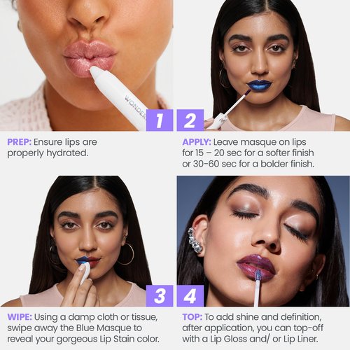 Wonderskin Wonder Blading Lip Stain Peel Off Masque - Long Lasting, Waterproof (First Kiss) with Top Gloss - Red Glitter Lip Gloss, Hydrating and High Shine Finish