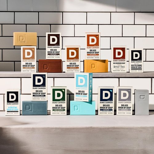 Duke Cannon Supply Co. Big Brick of Soap Bar for Men Gun Smoke (Wood, Bourbon & Leather) Multi-Pack - Superior Grade, Extra Large, Masculine Scents, All Skin Types, Paraben-Free, 10 oz (3 Pack)